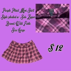 Wild Fable Pink and Black Plaid Mini Skirt